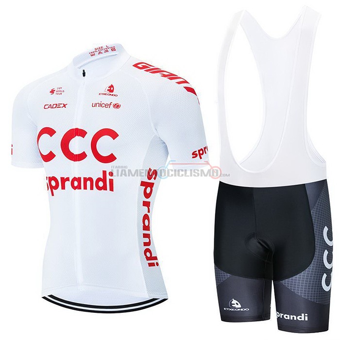 Abbigliamento Ciclismo CCC Team Manica Corta 2021 Bianco